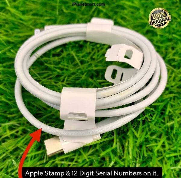 Apple USB-C to Lightning Cable (1M) 100% Original – MFi-certified fast charging cable for iPhone, iPad, MacBook & AirPods by iPlanet Mart, Pakistan.